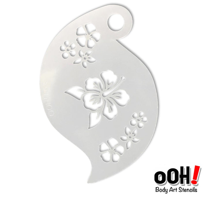 Ooh! Face Painting Stencil | Hibiscus Storm (R03)