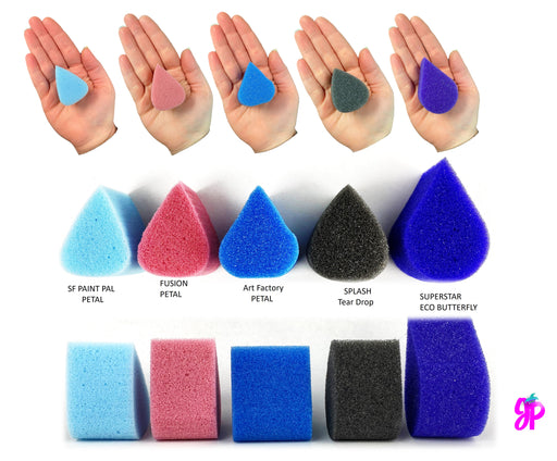 Art Factory | Blue High Density Face Painting Sponges - Petal (6 pieces)