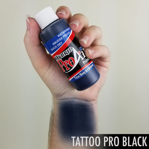 ProAiir Alcohol Based Hybrid Airbrush Body Paint 4oz - Blue Tinted TATTOO PRO Black