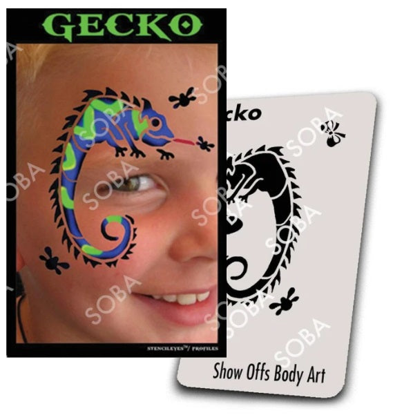 Stencil Eyes / Profiles - Face Painting Stencil - GECKO - One Size Fits Most