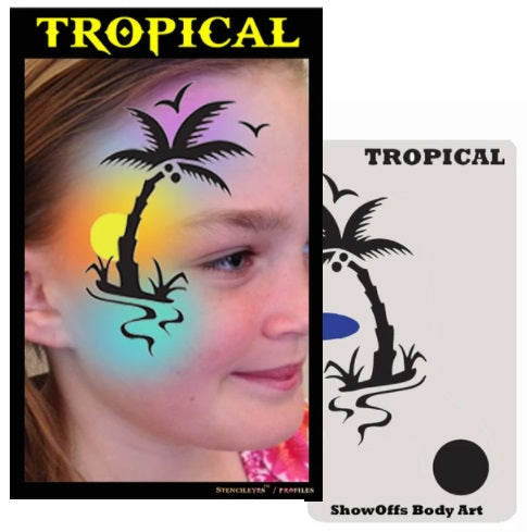 Stencil Eyes / Profiles - Face Painting Stencil - TROPICAL - One Size Fits Most