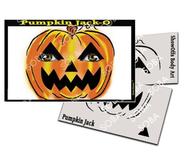 Stencil Eyes - Face Painting Stencil Set - Pumpkin Jack- O - Lantern - One Size Fits Most