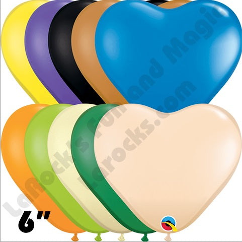 Qualatex Balloons - 6" OPAQUE HEART Assortment - 100ct(5084)