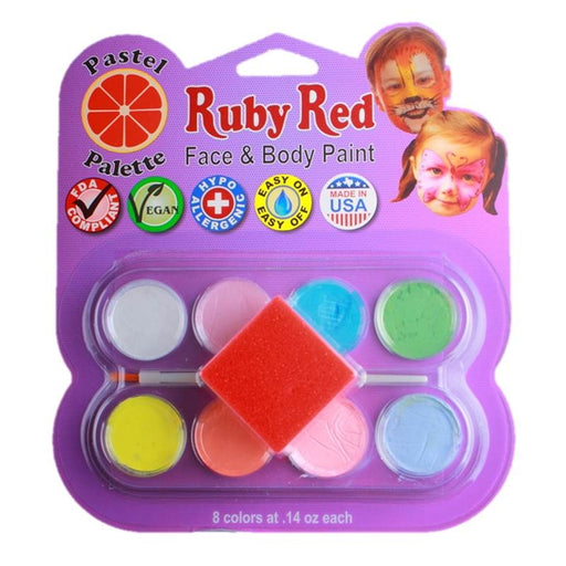 Ruby Red Face Paint - Small 8 Color Pastel Palette - DISCONTINUED