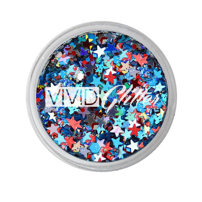 VIVID Glitter | LOOSE Chunky Hair and Body Glitter - Red White and Boom (7.5gr)