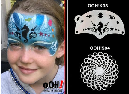 Ooh! Face Painting Stencil | Teardrops Sphere (S04)