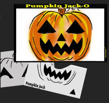 Stencil Eyes - Face Painting Stencil Set - Pumpkin Jack- O - Lantern - One Size Fits Most