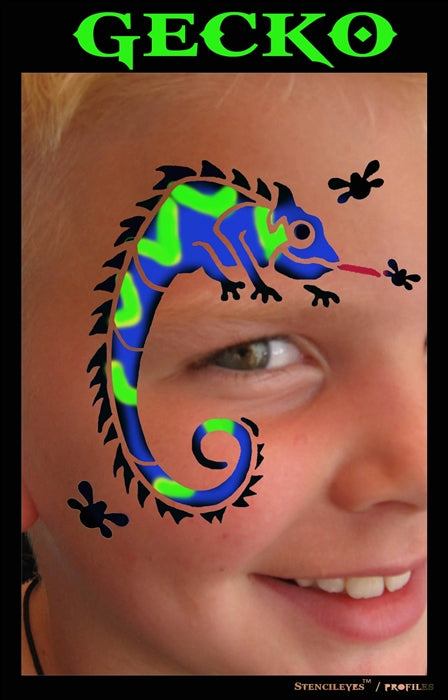 Stencil Eyes / Profiles - Face Painting Stencil - GECKO - One Size Fits Most