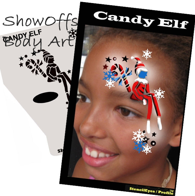 Stencil Eyes / Profiles - Face Painting Stencil - Candy Elf