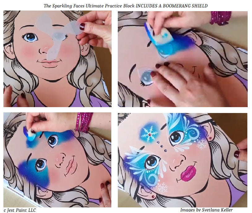 Sparkling Faces | The Ultimate Face Painting Practice Block - Children's Edition (50 paper pages)
