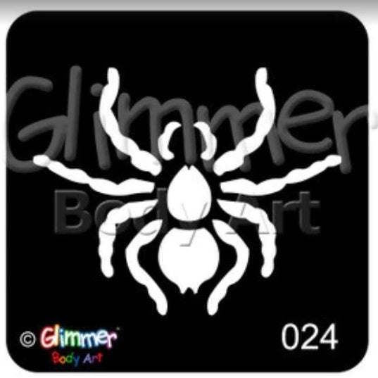 Glimmer Body Art |  Triple Layer Glitter Tattoo Stencils - 5 Pack - Spider - #24