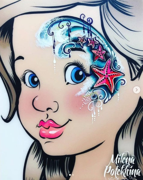 MILENA STENCILS  Face Painting Stencil - (Star Fish Swirl) P10 — Jest Paint  - Face Paint Store