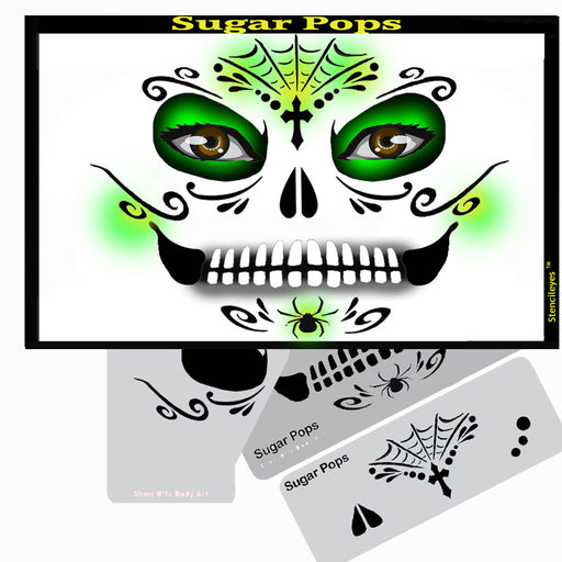 thumbnail image 2 of QuickEZ Face Painting Stencil Potpourri #72 - Mylar Stencil For Airbrush & Sponge 2 of 10