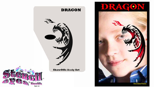 Stencil Eyes / Profiles - Face Painting Stencil - DRAGON - One Size Fits Most
