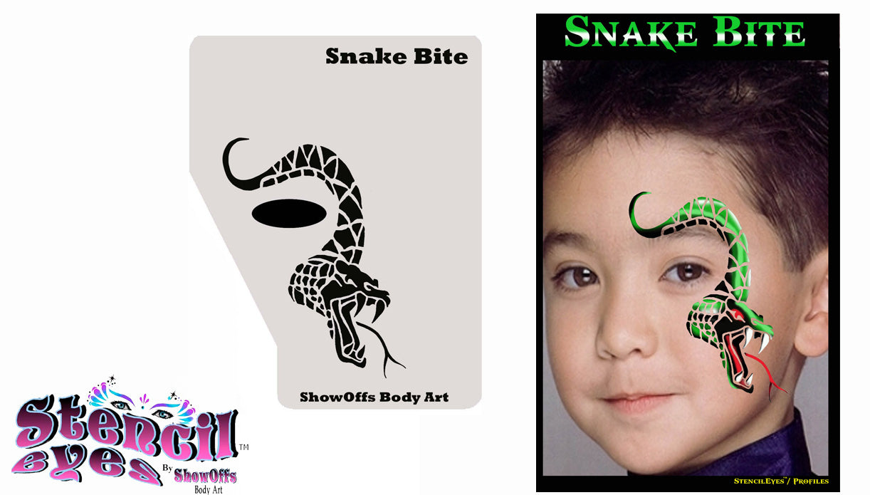 Stencil Eyes / Profiles - Face Painting Stencil - SNAKE BITE - One Size Fits Most