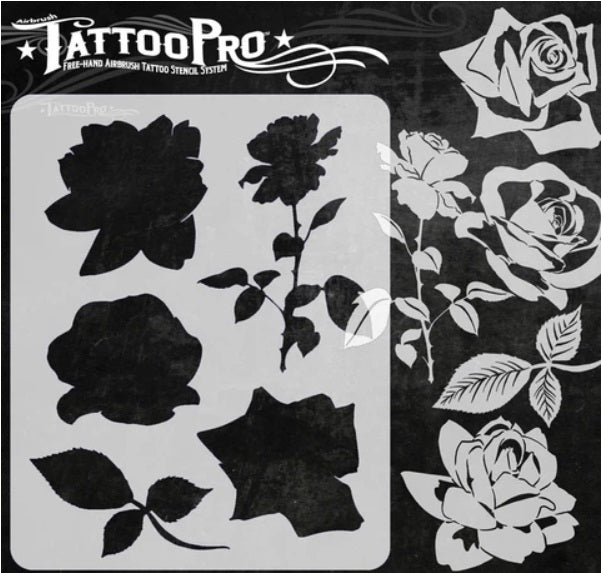 Flower Design Airbrush Stencils: Tattoo Pro Stencils 