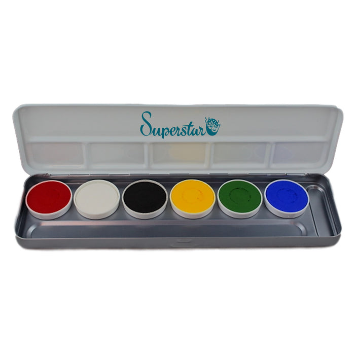 Superstar Face Paint | Aqua Face and Body Painting Palette - 6 BRIGHT Colours
