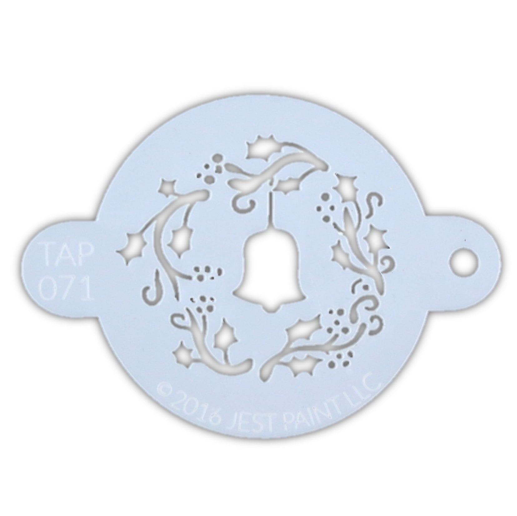 TAP 071 Face Painting Stencil - Christmas Wreath with Bell — Jest Paint ...