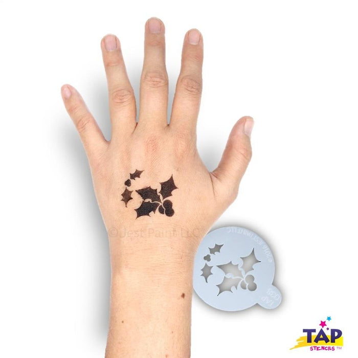 TAP 038 Face Painting Stencil - Holly Leaf and Berries