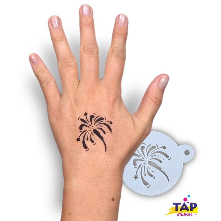 TAP 077 Face Painting Stencil Fancy Fireworks — Jest Paint Face