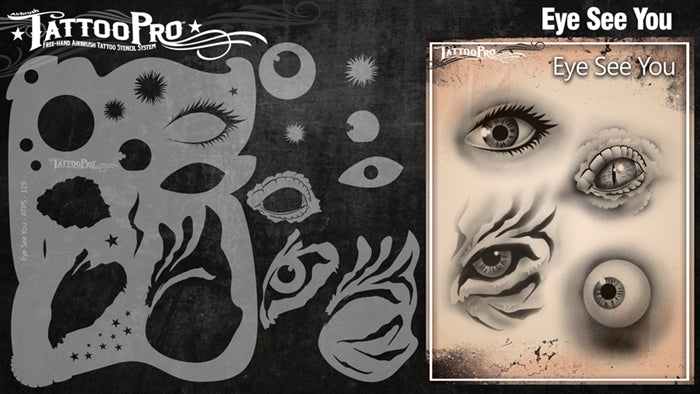 Tattoo Pro 119 - Body Painting Stencil - Eye See You