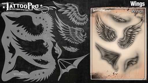 Tattoo Pro 121 - Body Painting Stencil - Wings