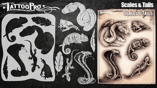 Tattoo Pro 140  - Body Painting Stencil - Scales & Tails