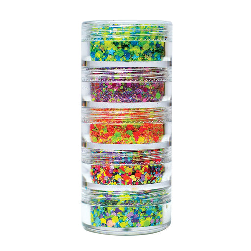 VIVID Glitter | Loose Chunky Hair and Body Glitter | Tropical Stack (Set of 5)
