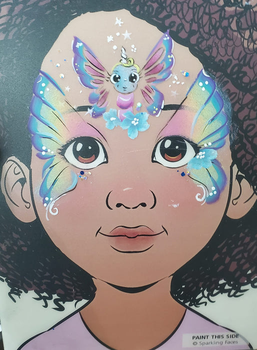 JPDTAP 105 Face Painting Double Stencil - Uni Fish Fairy / Butterfly Face