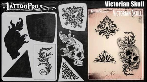 Tattoo Pro | Air Brush Body Painting Stencil - VICTORIAN SKULL