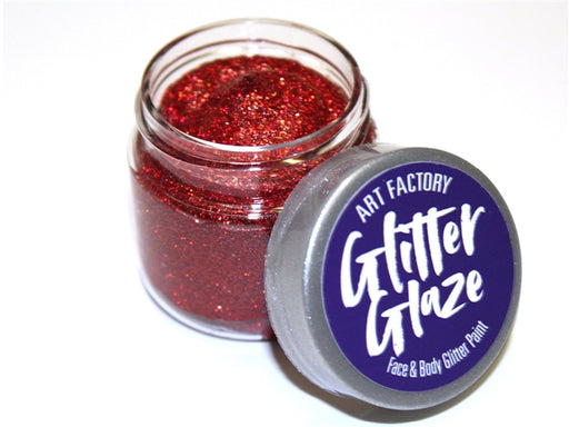 Art Factory | Glitter Glaze Face & Body Glitter Paint - Red (1 fl oz)