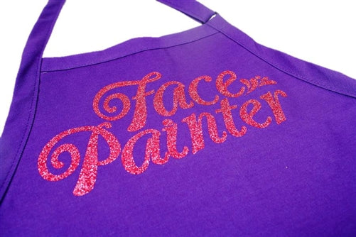 Art Factory | Face Painter Apron - Purple with Hot Pink Glitter Print