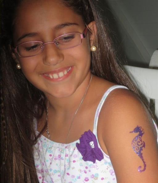 Art Factory | Glitter Tattoo Stencil - 220A Seahorse swirl #27