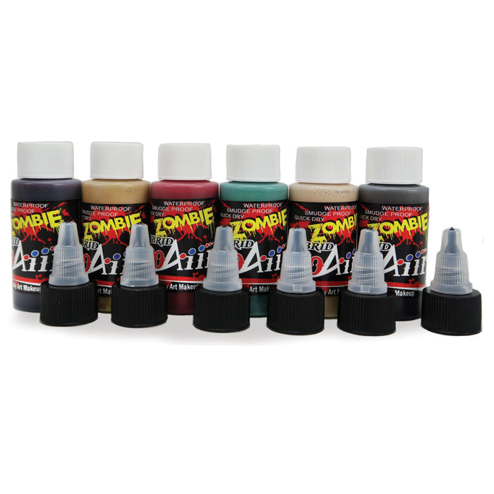 ProAiir Alcohol-Based Hybrid Airbrush Body Paint Set | 6 Colors - ZOMBIE KIT 2 -1oz Bottles  #6
