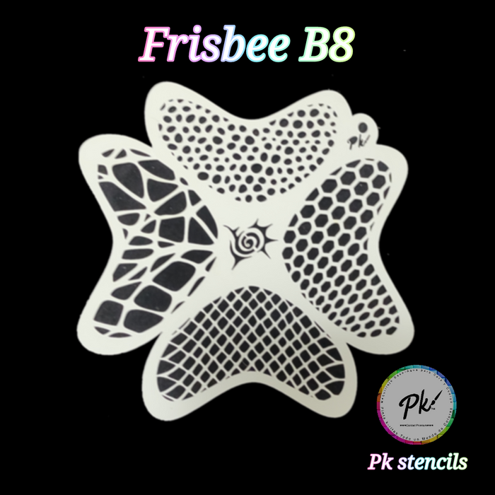 PK | FRISBEE Face Painting Stencil - NEW Mylar - Netting and Scales - B8