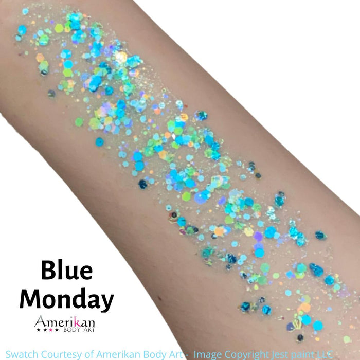 Pixie Paint Face Paint Glitter Gel  - Blue Monday - Medium 4oz