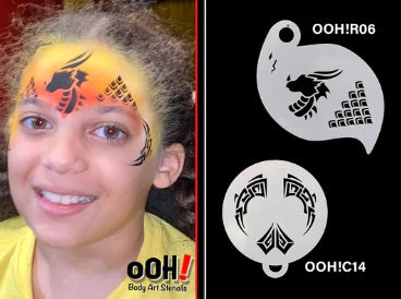 Ooh! Face Painting Stencil | Dragon Storm (R06)