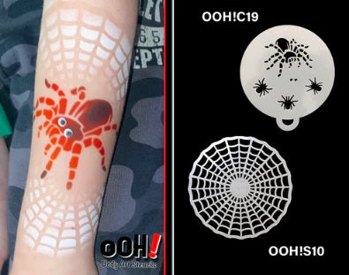 Ooh! Face Painting Stencil | Spiderweb Sphere (S10)