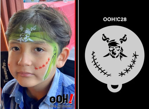 Ooh! Face Painting Stencil | Pirate Skull Flip (C28)