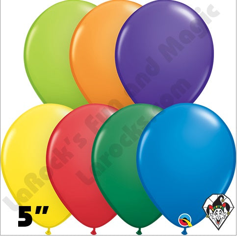 Qualatex Balloons - 5" ROUND Carnival Assortment  (0914) - 100ct