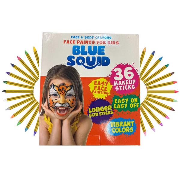 Blue Squid Face Paint Kit for Kids - 160pcs, 22 Colors, Ultimate Face Painting K