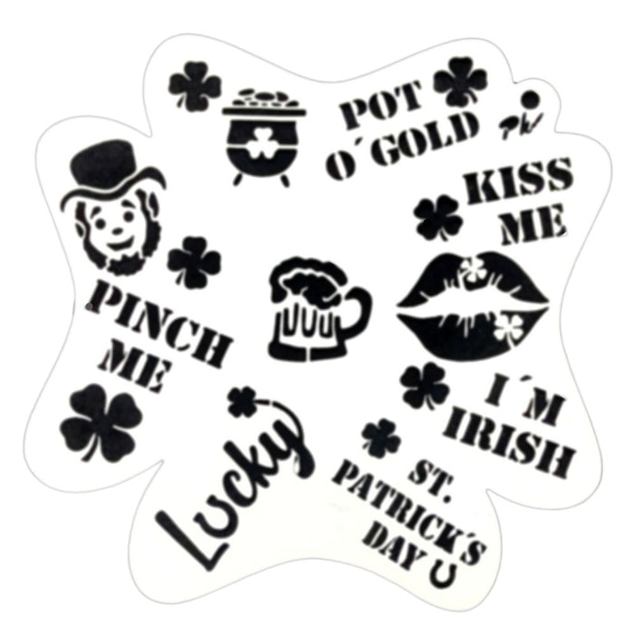 PK | FRISBEE Face Painting Stencil | NEW Mylar - Happy St. Patrick's Day -  D6