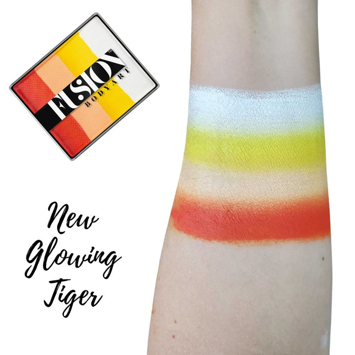 Fusion Body Art Face Paint - Rainbow Cake | NEW Glowing Tiger 50gr by Jest Paint