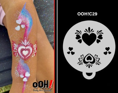 Ooh! Face Painting Stencil | Magic Heart Flips (C29)