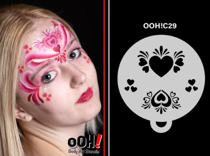 Ooh! Face Painting Stencil  Magic Heart Flips (C29) — Jest Paint