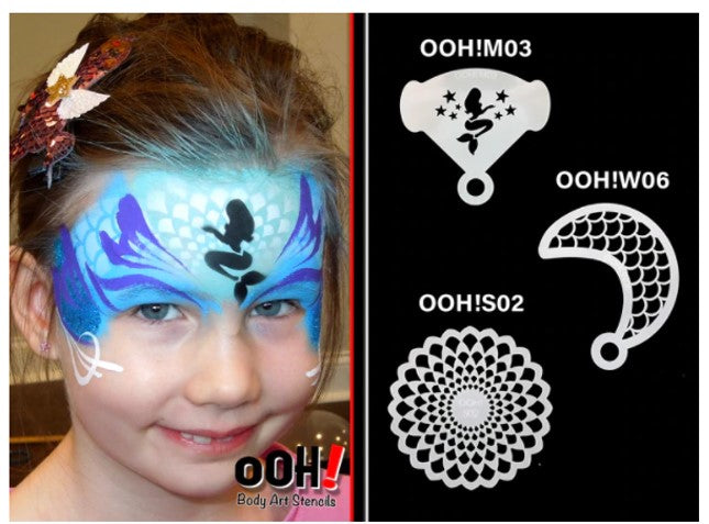 Ooh! Face Painting Stencil | Mermaid Scales Wrap (W06)