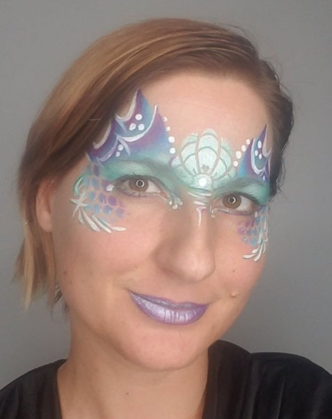 TAP 102 Face Painting Stencil - Mermaid Crown Clam Shell