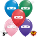 Qualatex Balloons | 5" Round - NINJA Assortment w/ White Masks - 100ct  (4480)