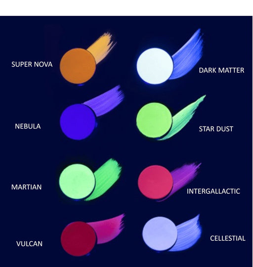 Paradise FX Paint de Mehron | NEON UV GLOW - (Rosa) INTERGALACTIC 40g (Efectos Especiales No Cosméticos)