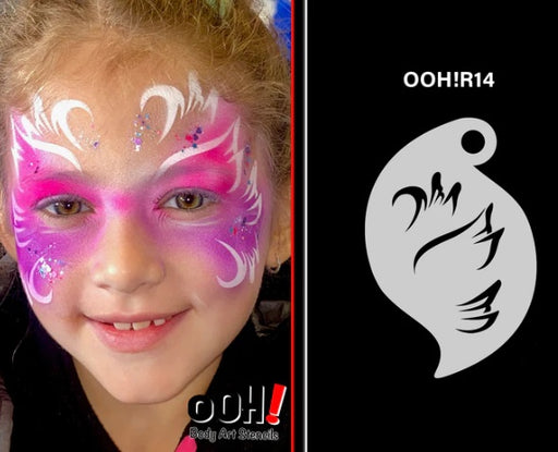 Ooh! Face Painting Stencil | Butterfly Wing Brushstrokes (R14)